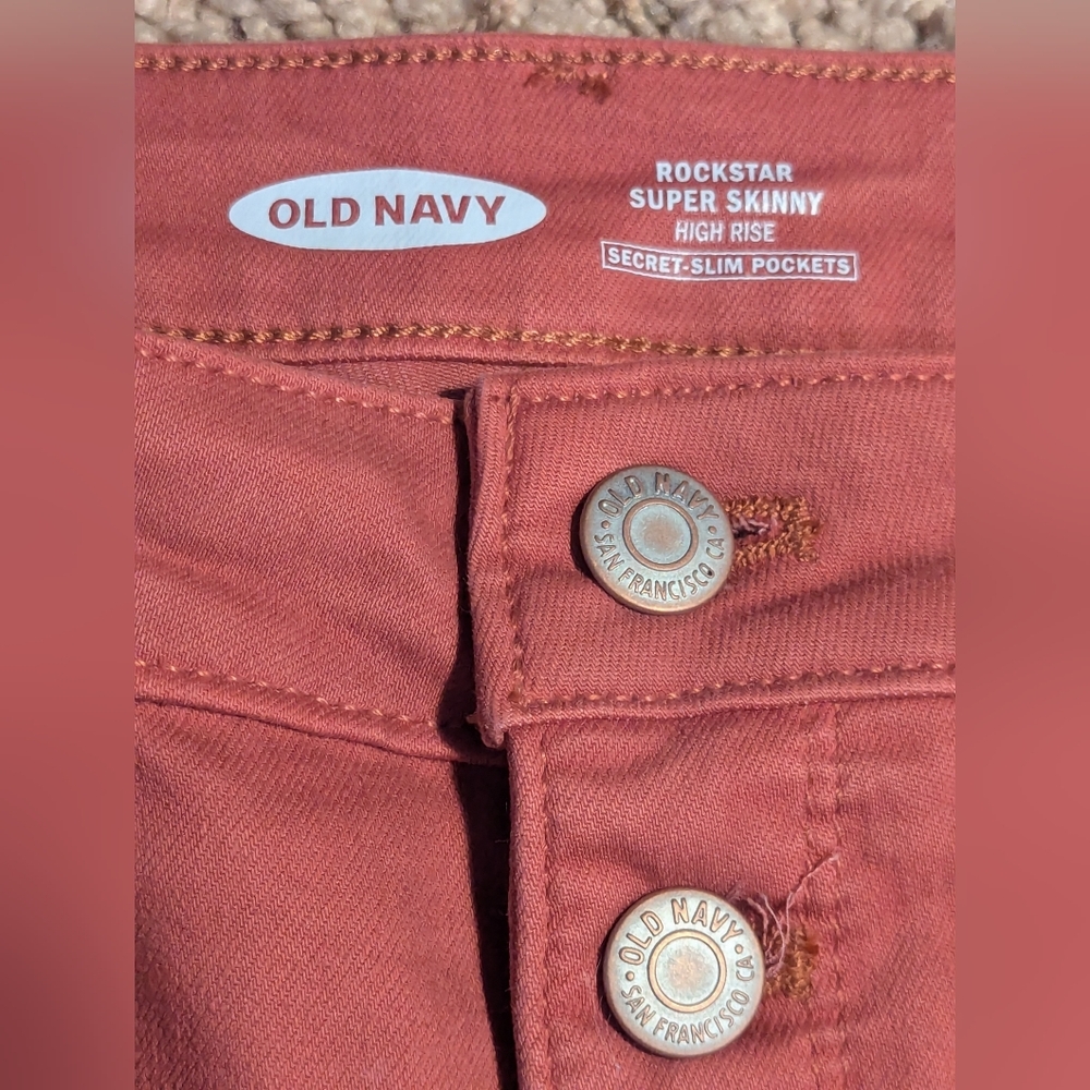 Old Navy High-Waisted Button-Fly Pop-Color Super Skinny Jeans Size 12 Spice Girl - Picture 6 of 7